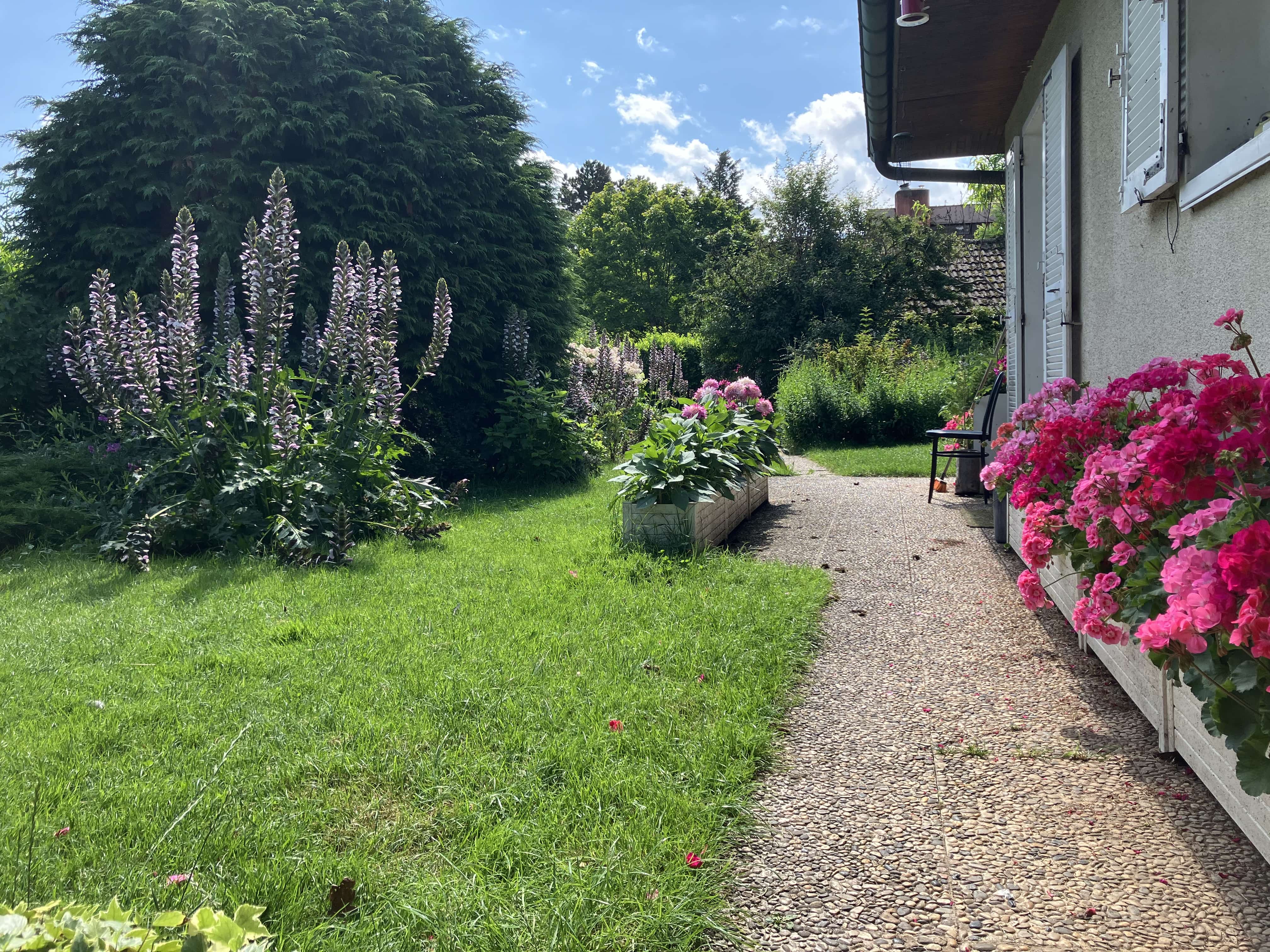 Une entrée fleurie